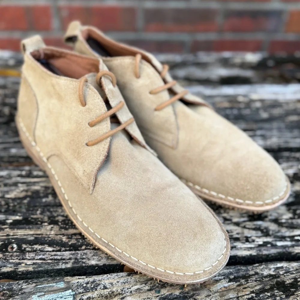 Red Tape Sandover Mens Tan Suede Leather Round Toe Sz 10 Lace Up Chukka Boots T7